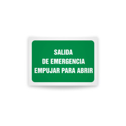 Rotulo de ruta de evacuacion - Salida de emergencias empujar para abrir|Cod. EV-827  Señalización Seguridad Industrial