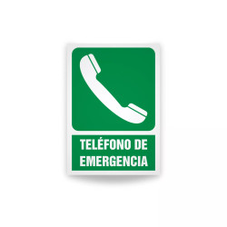 Rotulo de ruta de evacuacion - Telefono de emergencia | Cod. EV-829 Señalización Seguridad Industrial