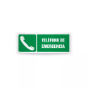 Rotulo de ruta de evacuacion - Telefono de emergencia | Cod. EV-830 Señalización Seguridad Industrial