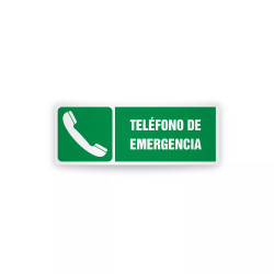 Rotulo de ruta de evacuacion - Telefono de emergencia | Cod. EV-830 Señalización Seguridad Industrial