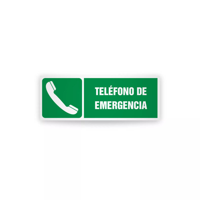 Rotulo de ruta de evacuacion - Telefono de emergencia | Cod. EV-830 Señalización Seguridad Industrial