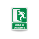Rotulo de ruta de evacuacion  - Salida de emergencia lado izquierdo| Cod. EV-833 Señalización Seguridad Industrial