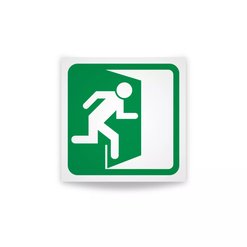 Rotulo de ruta de evacuacion  - Salida de emergencia lado derecho| Cod. EV-836 Señalización Seguridad Industrial