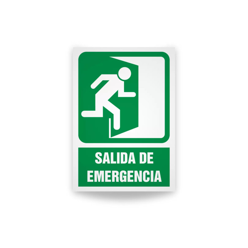 Rotulo de ruta de evacuacion - Salida de emergencia lado derecho|Cod. EV-837 Señalización Seguridad Industrial
