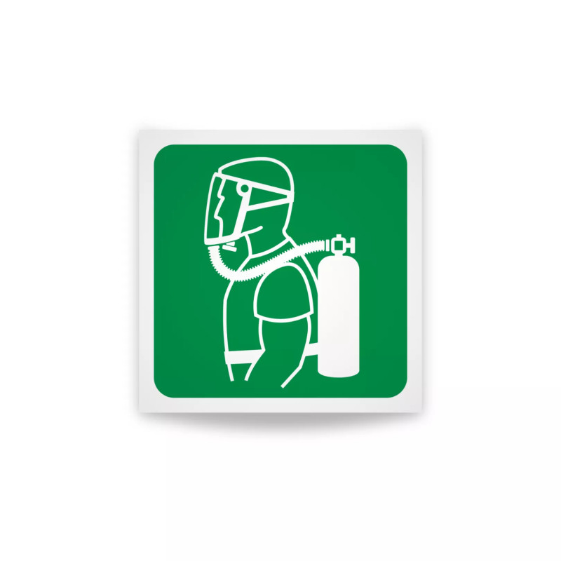 Rotulo de ruta de evacuacion - Equipo autonomo de respiracion|Cod. EV-840 Señalización Seguridad Industrial