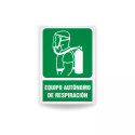 Rotulo de ruta de evacuacion  - Equipo autonomo de respiracion | Cod. EV-841 Señalización Seguridad Industrial