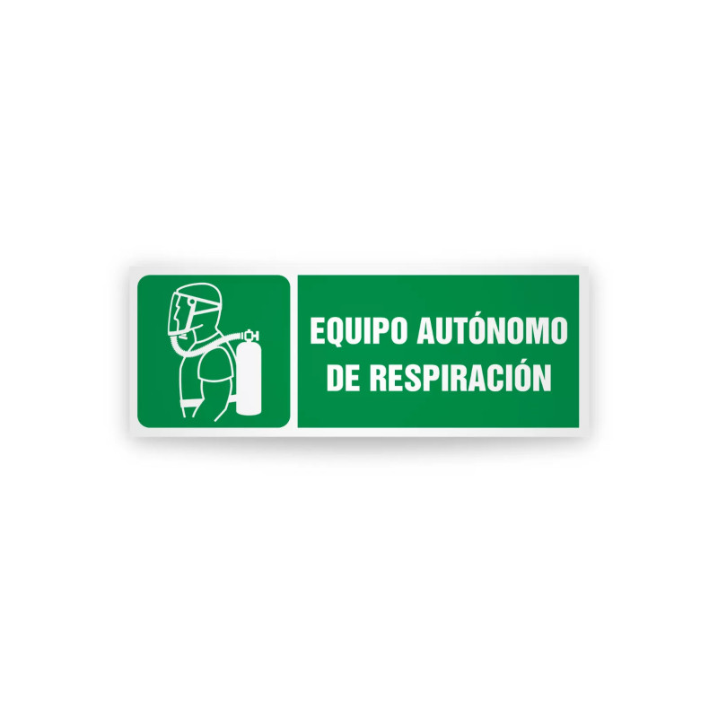 Rotulo de ruta de evacuacion - Equipo autonomo de respiracion|Cod. EV-842 Señalización Seguridad Industrial