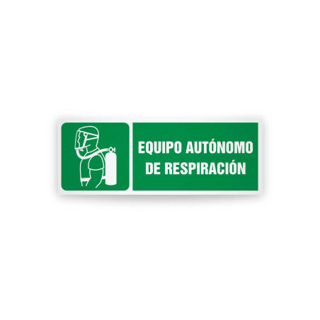 Rotulo de ruta de evacuacion - Equipo autonomo de respiracion|Cod. EV-842 Señalización Seguridad Industrial