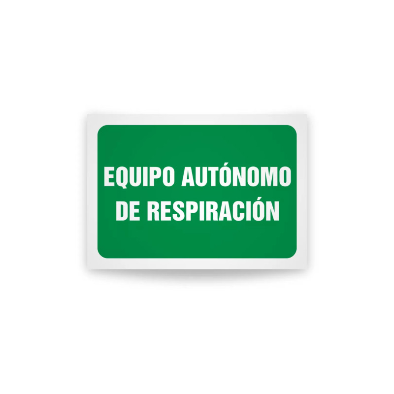 Rotulo de ruta de evacuacion - Equipo autonomo de respiracion|Cod. EV-843 Señalización Seguridad Industrial