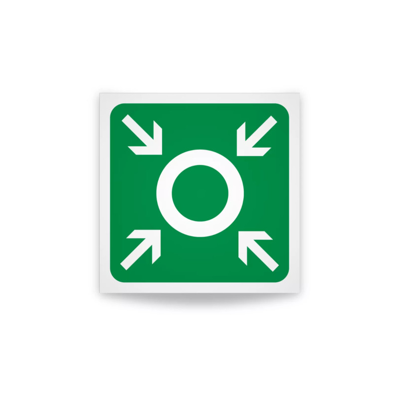 Rotulo de ruta de evacuacion - Punto de reunion| Cod. EV-848 Señalización Seguridad Industrial
