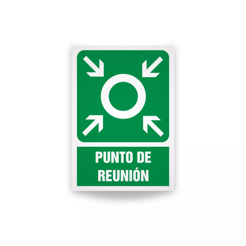 Rotulo de ruta de evacuacion  - Punto de reunion | Cod. EV-849 Señalización Seguridad Industrial