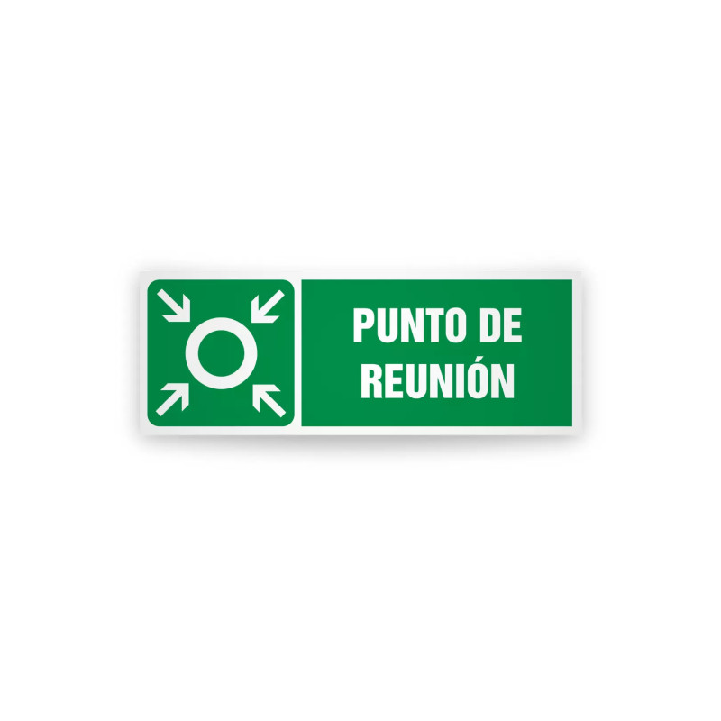 Rotulo de ruta de evacuacion  - Punto de reunion| Cod. EV-850 Señalización Seguridad Industrial