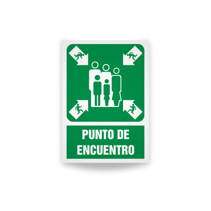 Rotulo de ruta de evacuacion - Punto de encuentro|Cod. EV-853 Señalización Seguridad Industrial