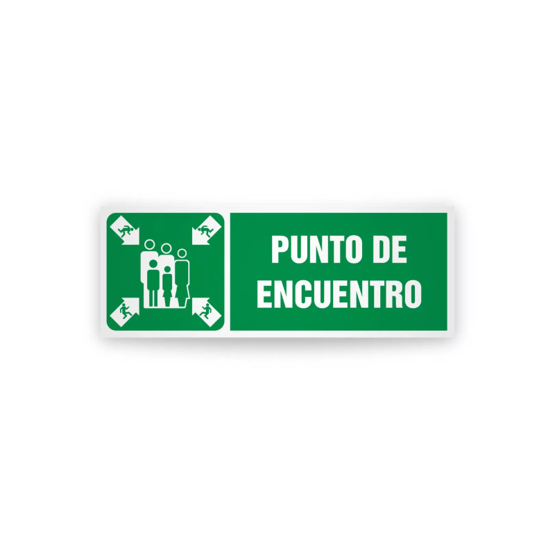 Rotulo de ruta de evacuacion  - Punto de encuentro| Cod.  EV-854 Señalización Seguridad Industrial