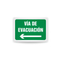Rotulo de ruta de evacuacion  - Via de evacuacion flecha izquierda|Cod.  EV-859 Señalización Seguridad Industrial