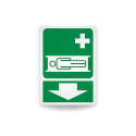 Rotulo de ruta de evacuacion - emergencias flecha para abajo|Cod. EV-863 Señalización Seguridad Industrial