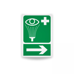 Rotulo de ruta de evacuacion - Lavaojos de emergencia| Cod. EV-87 Señalización Seguridad Industrial