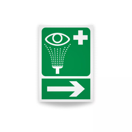Rotulo de ruta de evacuacion - Lavaojos de emergencia| Cod. EV-87 Señalización Seguridad Industrial