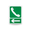 Rotulo de ruta de evacuacion - Telefono flecha lado izquierdo| Cod. EV-873 Señalización Seguridad Industrial