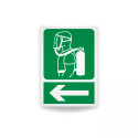 Rotulo de ruta de evacuacion  - Equipo autonomo en caso de emergencias | Cod. EV-876  Señalización Seguridad Industrial