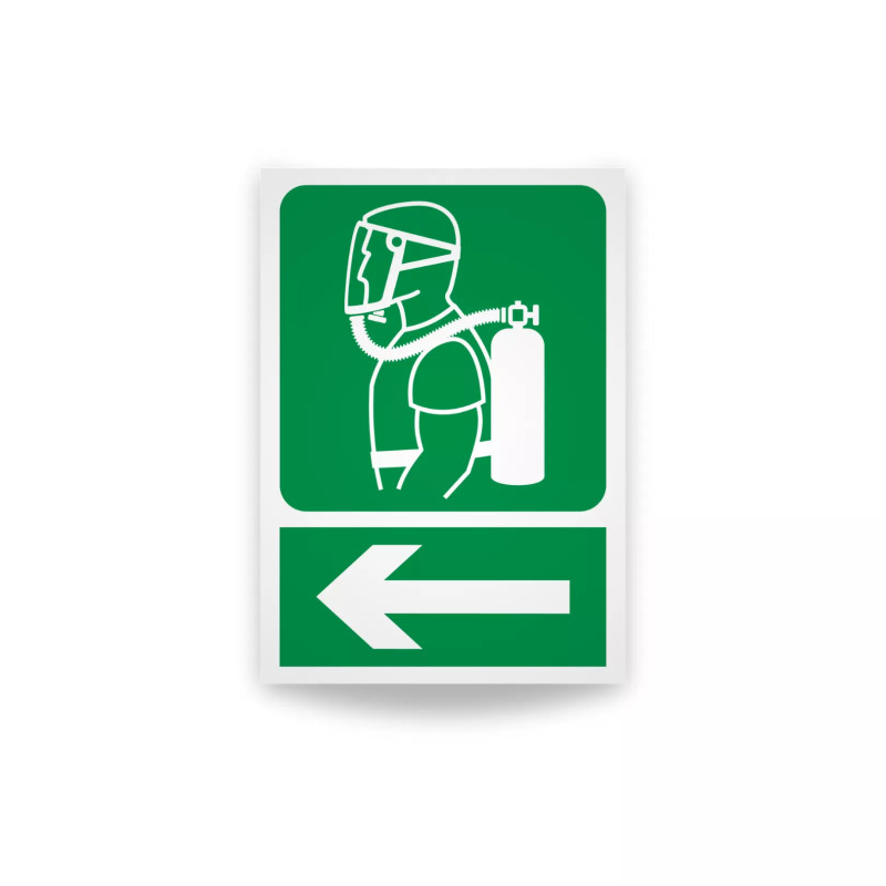 Rotulo de ruta de evacuacion  - Equipo autonomo en caso de emergencias | Cod. EV-876  Señalización Seguridad Industrial