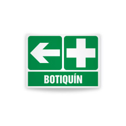 Rotulo de ruta de evacuacion  - Botiquin flecha izquierda | Cod. EV-885 Señalización Seguridad Industrial