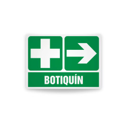Rotulo de ruta de evacuacion - Botiquin flecha lado derecho|Cod. EV-886 Señalización Seguridad Industrial