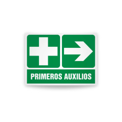 Rotulo de ruta de evacuacion -  Botiquin Primeros auxilios flecha derecha| Cod. EV-889 Señalización Seguridad Industrial