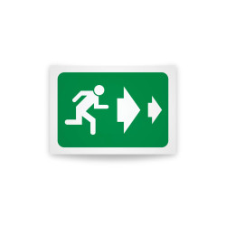 Rotulo de ruta de evacuacion  - flechas Derecha | Cod. EV-913 Señalización Seguridad Industrial