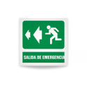Rotulo de ruta de evacuacion  - Salida de emergencia flechas izquierdas| Cod. EV-914 Señalización Seguridad Industrial