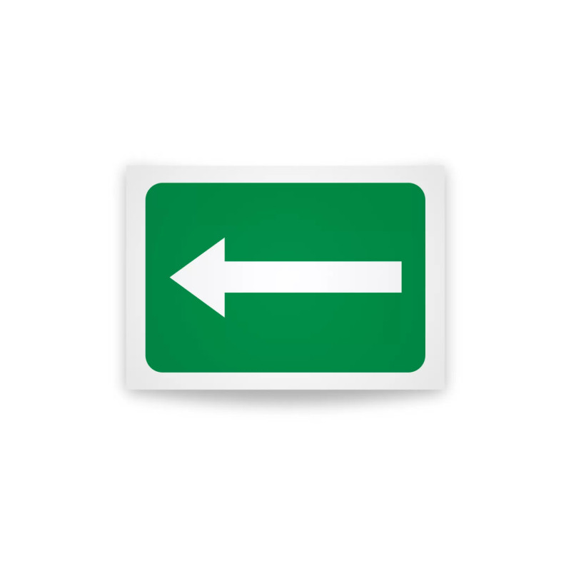 Rotulo de ruta de evacuacion  - Flecha izquierda| Cod. EV-916 Señalización Seguridad Industrial