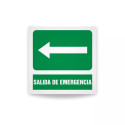 Rotulo de ruta de evacuacion  - Salida de emergencia Flecha izquierda| Cod. EV-918 Señalización Seguridad Industrial