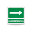 Rotulo de ruta de evacuacion - Salida de emergencia flecha derecha | Cod. EV-919. Señalización Seguridad Industrial