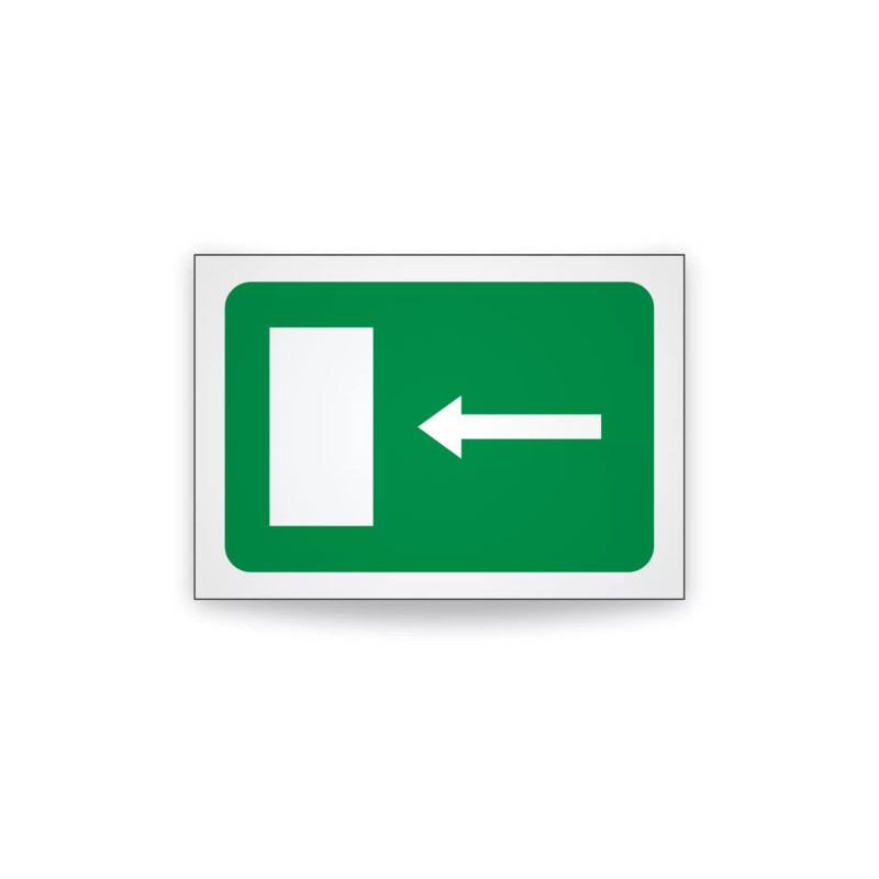 Rotulo de ruta de evacuacion  - Salida de emergencia flecha izquierda| Cod. EV-920 Señalización Seguridad Industrial