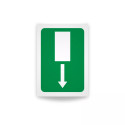 Rotulo de ruta de evacuacion  - Salida de emergencia flecha abajo| Cod. EV-923 Señalización Seguridad Industrial