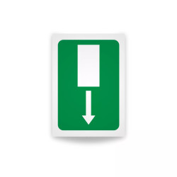 Rotulo de ruta de evacuacion  - Salida de emergencia flecha abajo| Cod. EV-923 Señalización Seguridad Industrial