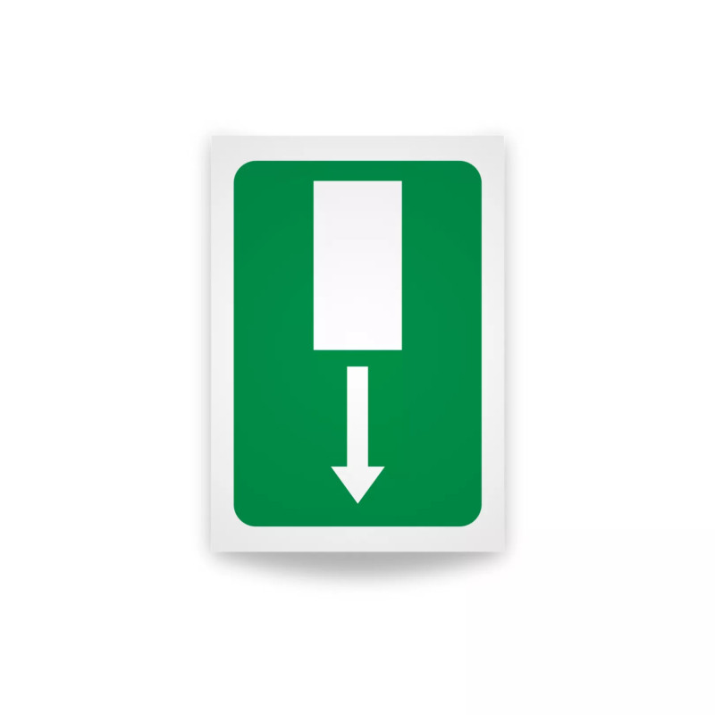 Rotulo de ruta de evacuacion  - Salida de emergencia flecha abajo| Cod. EV-923 Señalización Seguridad Industrial