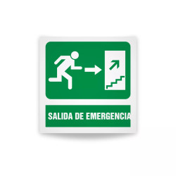 Rotulo de ruta de evacuacion - Salida de emergencia arriba lado derecho|Cod. EV-931  Señalización Seguridad Industrial