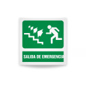 Rotulo de ruta de evacuacion - Salida de emergencia arriba lado izquierdo|Cod. EV-938 Señalización Seguridad Industrial