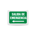 Rotulo de ruta de evacuacion - Salida de emergencia flecha izquierda|Cod. EV-942 Señalización Seguridad Industrial