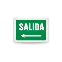 Rotulo de ruta de evacuacion  - Salida flecha izquierda | Cod. EV-943 Señalización Seguridad Industrial