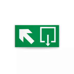 Rotulo de ruta de evacuacion  - Salidade emergencia flecha arriba lado izquierdo| Cod. EV-947 Señalización Seguridad Industrial
