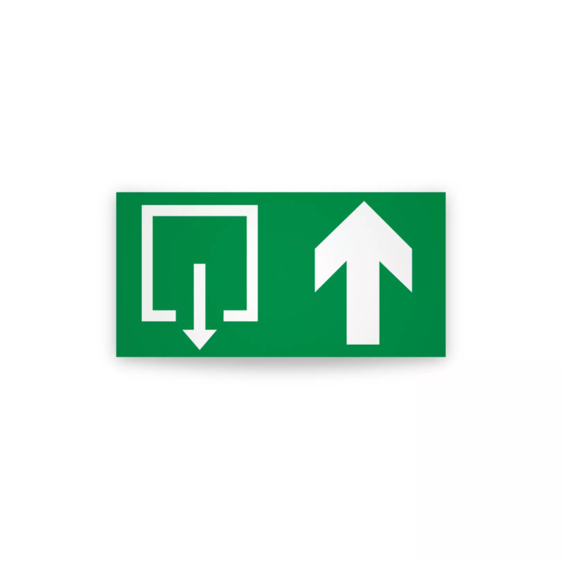 Rotulo de ruta de evacuacion  - Salida de emergencia flecha arriba| Cod.  EV-951 Señalización Seguridad Industrial
