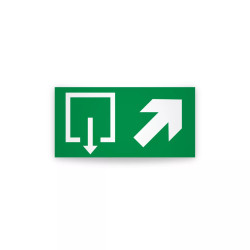 Rotulo de ruta de evacuacion  - Salida de emergencia flecha arriba lado derecho| Cod. EV-952  Señalización Seguridad Industrial