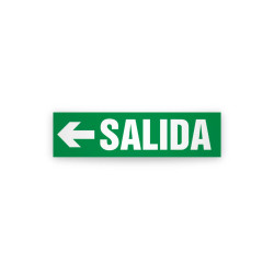 Rotulo de ruta de evacuacion  - Salida flecha izquierda| Cod. EV-958 Señalización Seguridad Industrial