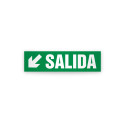 Rotulo de ruta de evacuacion  - Salida flecha abajo lado izquierdo | Cod. EV-959 Señalización Seguridad Industrial