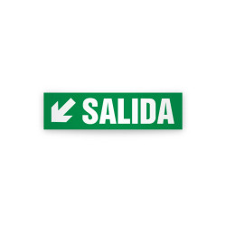 Rotulo de ruta de evacuacion  - Salida flecha abajo lado izquierdo | Cod. EV-959 Señalización Seguridad Industrial