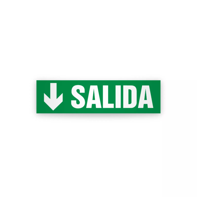 Rotulo de ruta de evacuacion  - Salida flecha. abajo | Cod. EV-960 Señalización Seguridad Industrial