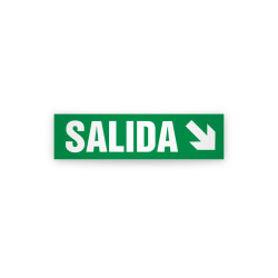 Rotulo de ruta de evacuacion  -  Salida flecha abjo lado derechco | Cod. EV-964 Señalización Seguridad Industrial
