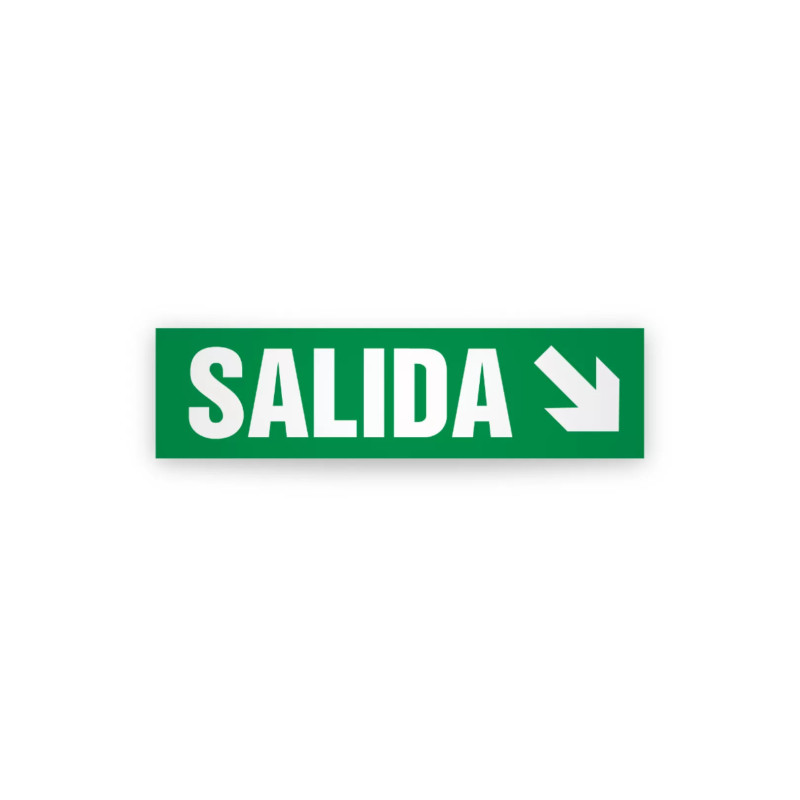 Rotulo de ruta de evacuacion  -  Salida flecha abjo lado derechco | Cod. EV-964 Señalización Seguridad Industrial
